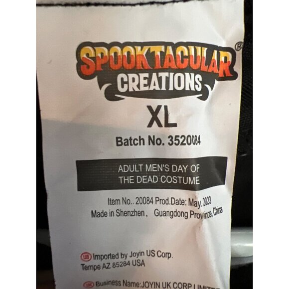Adult Mens Day Of The Dead Costume XL By Spooktacular Creations  Mock Shirt Jack - Picture 6 of 13
